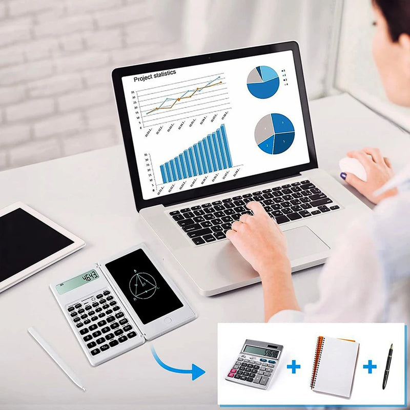 Upgraded Solar Scientific Calculator with LCD Notepad Functions Professional Portable Foldable Calculator for Students